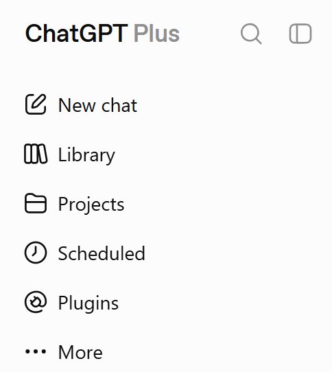 ChatGPT sidebar menu
