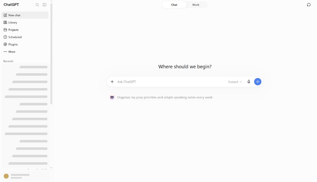 ChatGPT interface