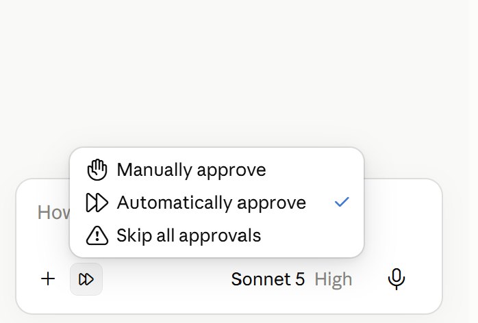 Claude approval modes menu