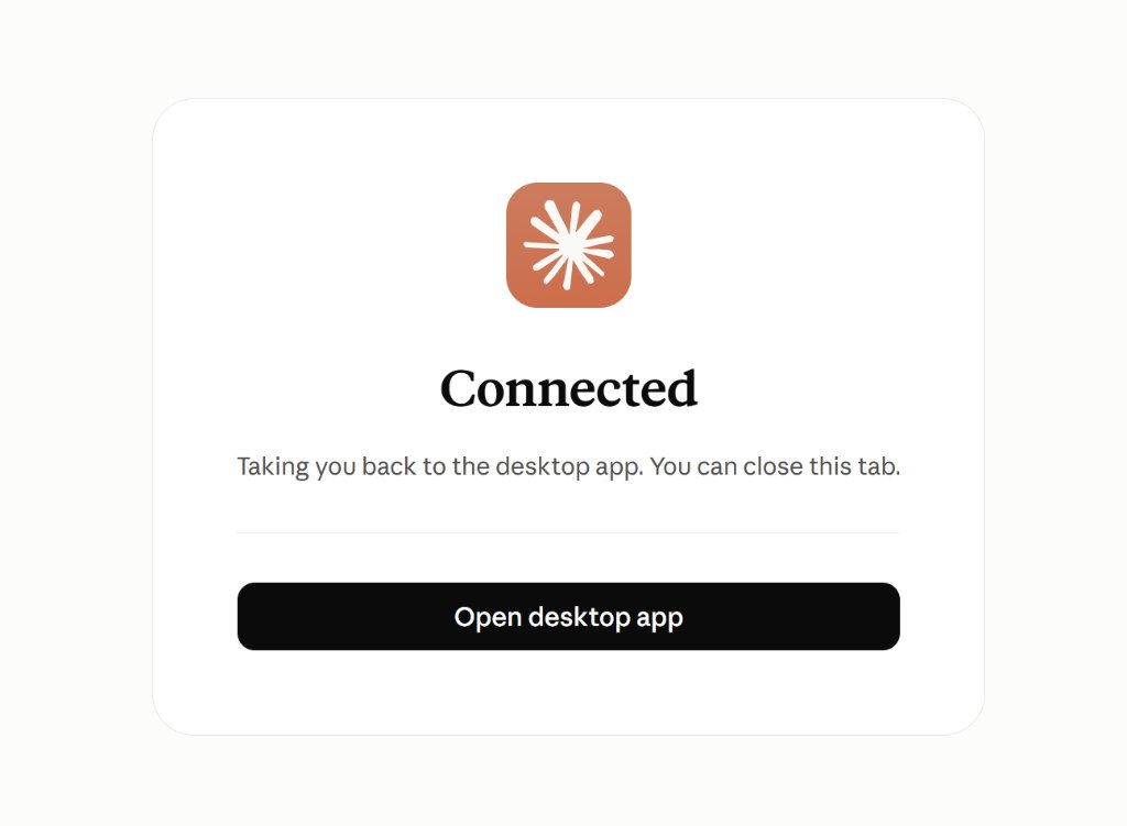 Connected confirmation screen
