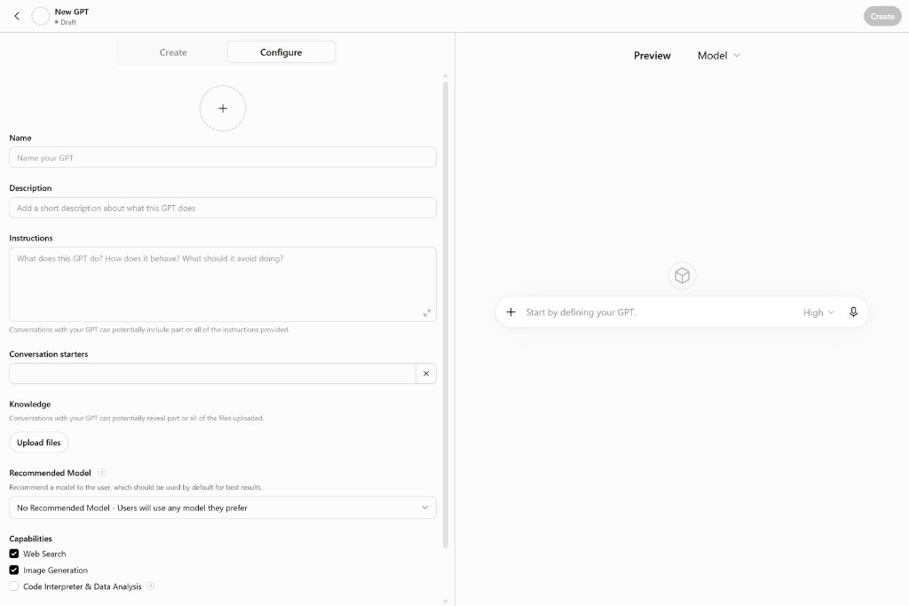 Custom GPT Configure screen