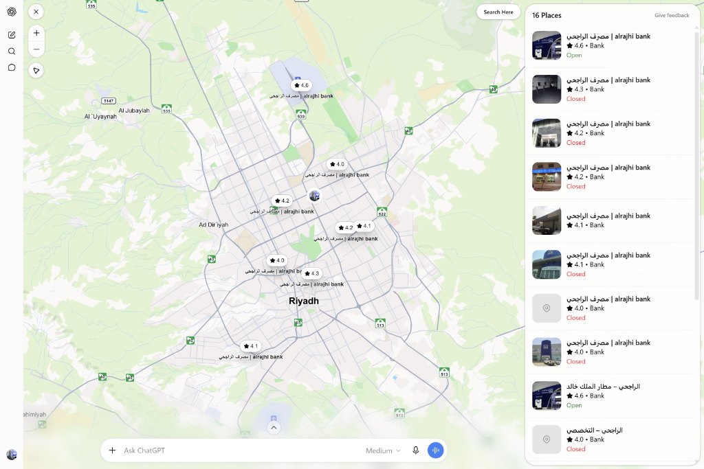 Interactive map result
